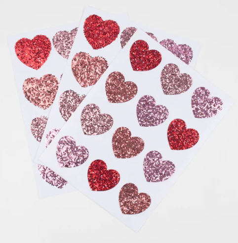 Glitter Heart Stickers