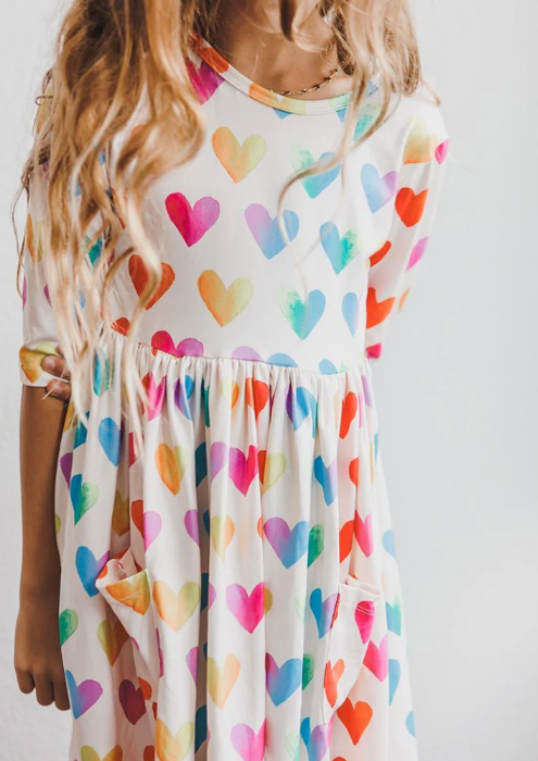 Lotta Love 3/4 Sleeve Pocket Twirl Dress