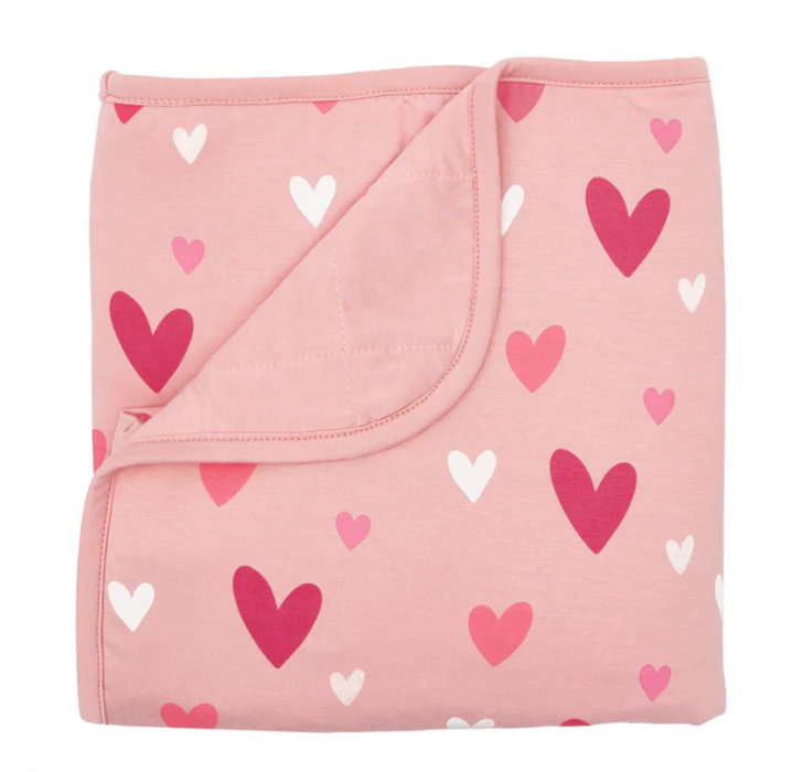 Kyte Baby Printed Baby Blanket | Crepe Hearts