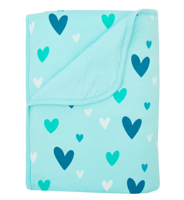 Kyte Baby Printed Toddler Blanket | Robin Hearts