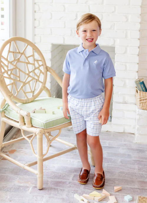 Prim & Proper Polo | Park City Periwinkle Stripe/Worth Avenue White Stork