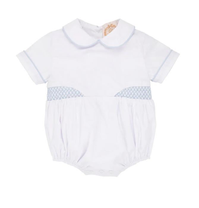 Brently Bubble Broadcloth | Worth Avenue White/Buckhead Blue