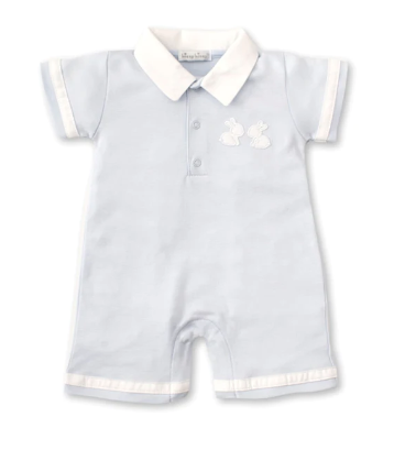 Pique Bunny Rabbits Playsuit | Blue