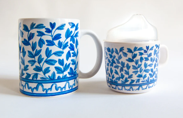 Blue and White Mama & Me Cup Set