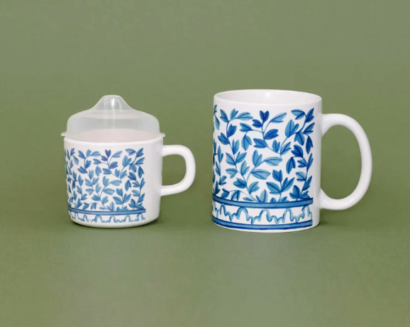 Blue and White Mama & Me Cup Set