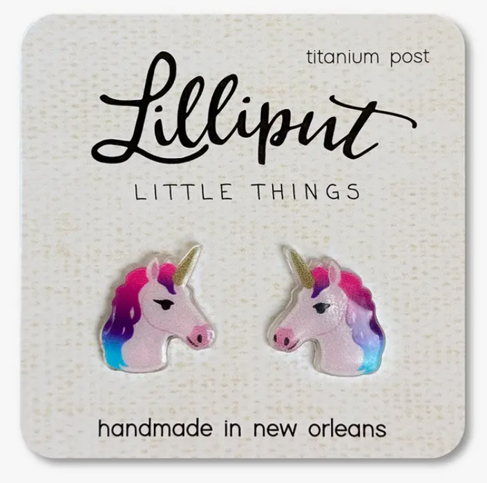 Pink Rainbow Unicorn Earrings