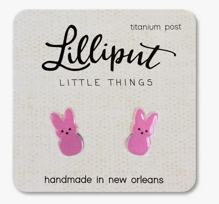 Pink Marshmallow Easter Bunny Earrings