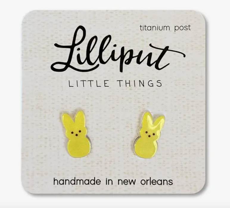 Yellow Marshmallow Easter Bunny Earrings