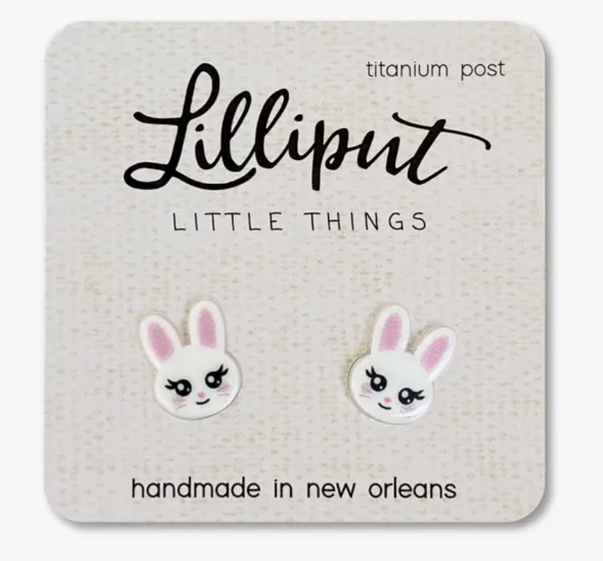 White Easter Bunny Earrings