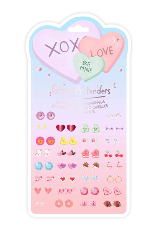 Candy Heart Valentine Sticker Earrings