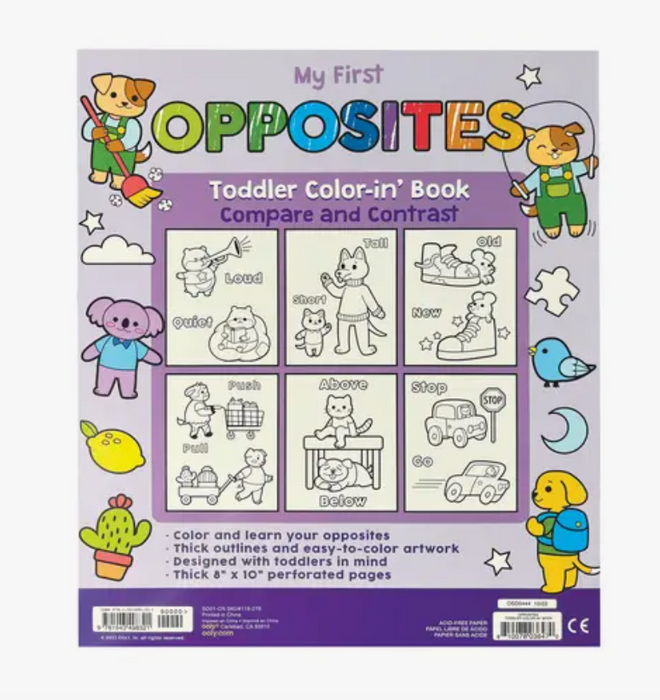 Toddler Coloring Book | Opposites