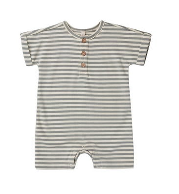 Short Sleeve One Piece | Sea Green Stripe