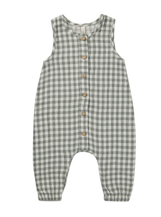 Woven Jumpsuit | Sea Green Gingham