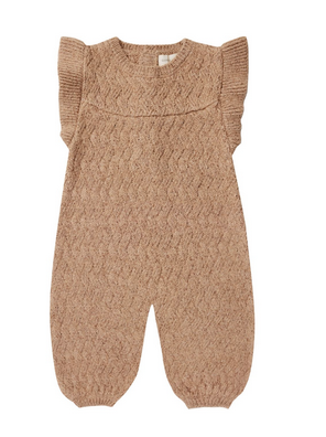 Mira Knit Romper | Heathered Apricot