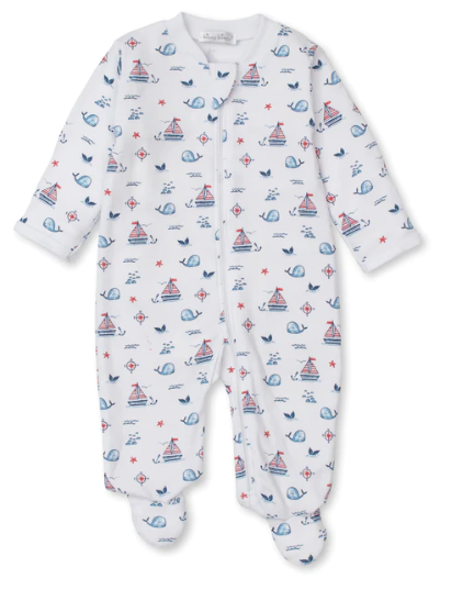 Sails n Whales Footie with Zipper