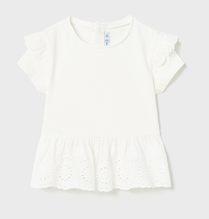 Eyelet Embroidered T-Shirt | White | 1007
