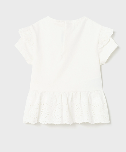 Eyelet Embroidered T-Shirt | White | 1007