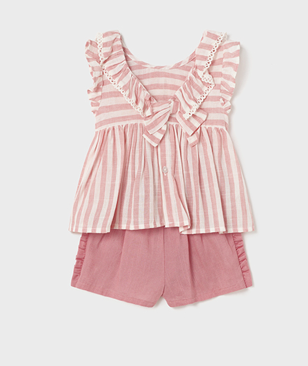 Printed Top w/Short Set | Blush | 1283