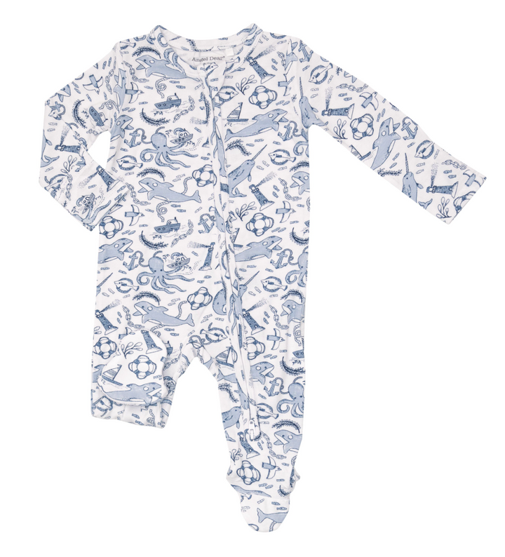 Two Way Zipper Footie | Nautical Notebook