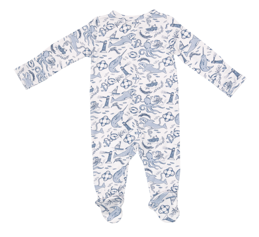 Two Way Zipper Footie | Nautical Notebook
