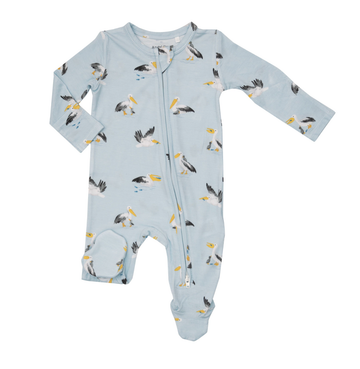 Two Way Zipper Footie | Pretty Pelicans