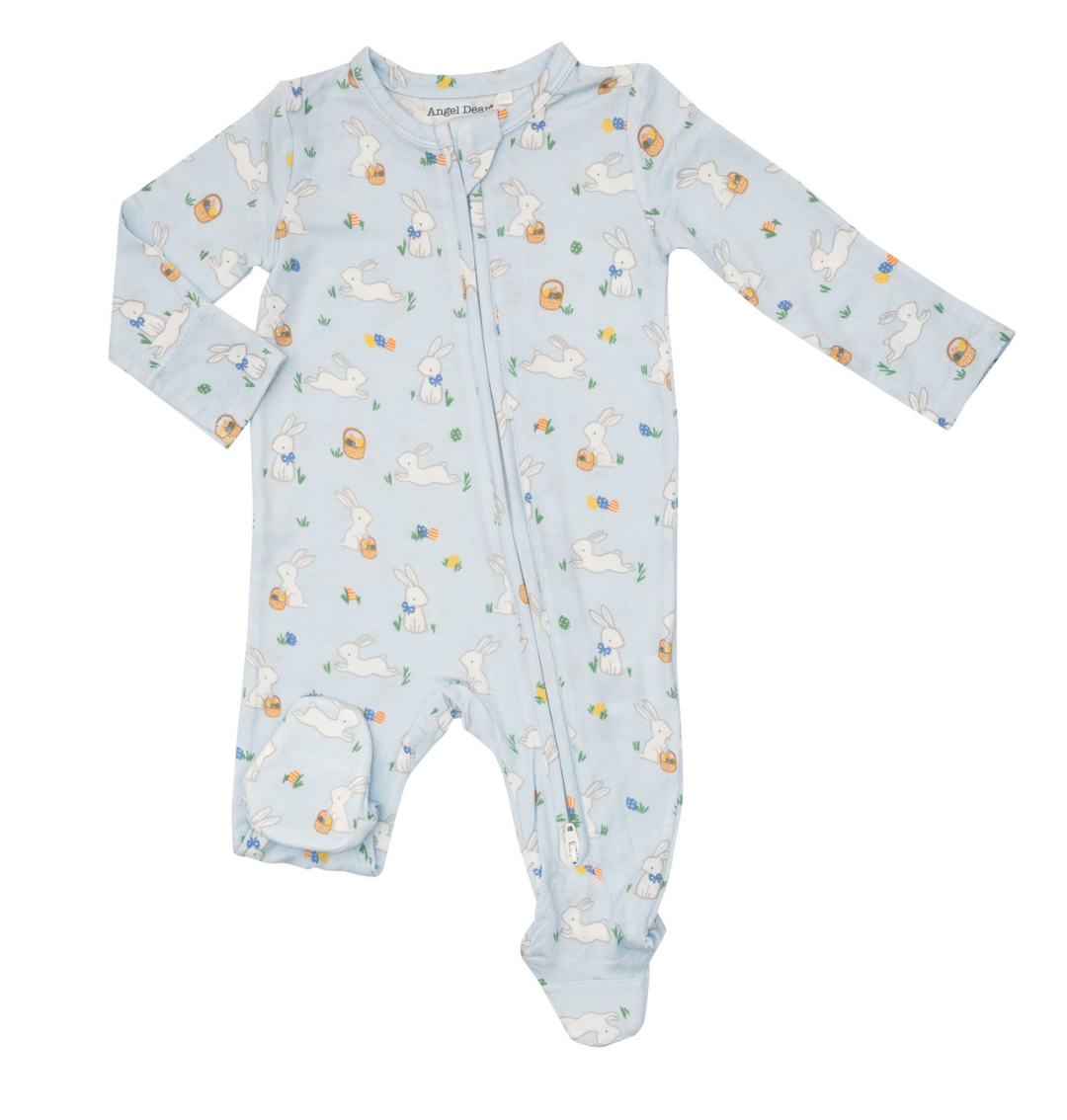 Two Way Zipper Footie | Blue Bunnies