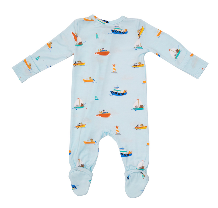 Two Way Zipper Footie | Cats & Dogs Ahoy