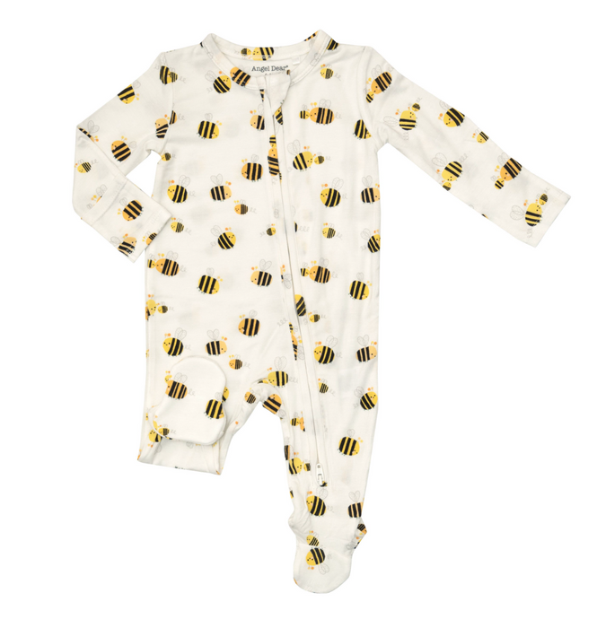 Two Way Zipper Footie | Chubby Bees