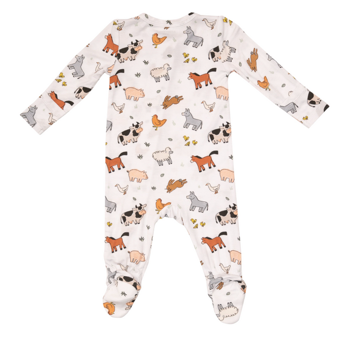Two Way Zipper Footie | Farmyard Babies