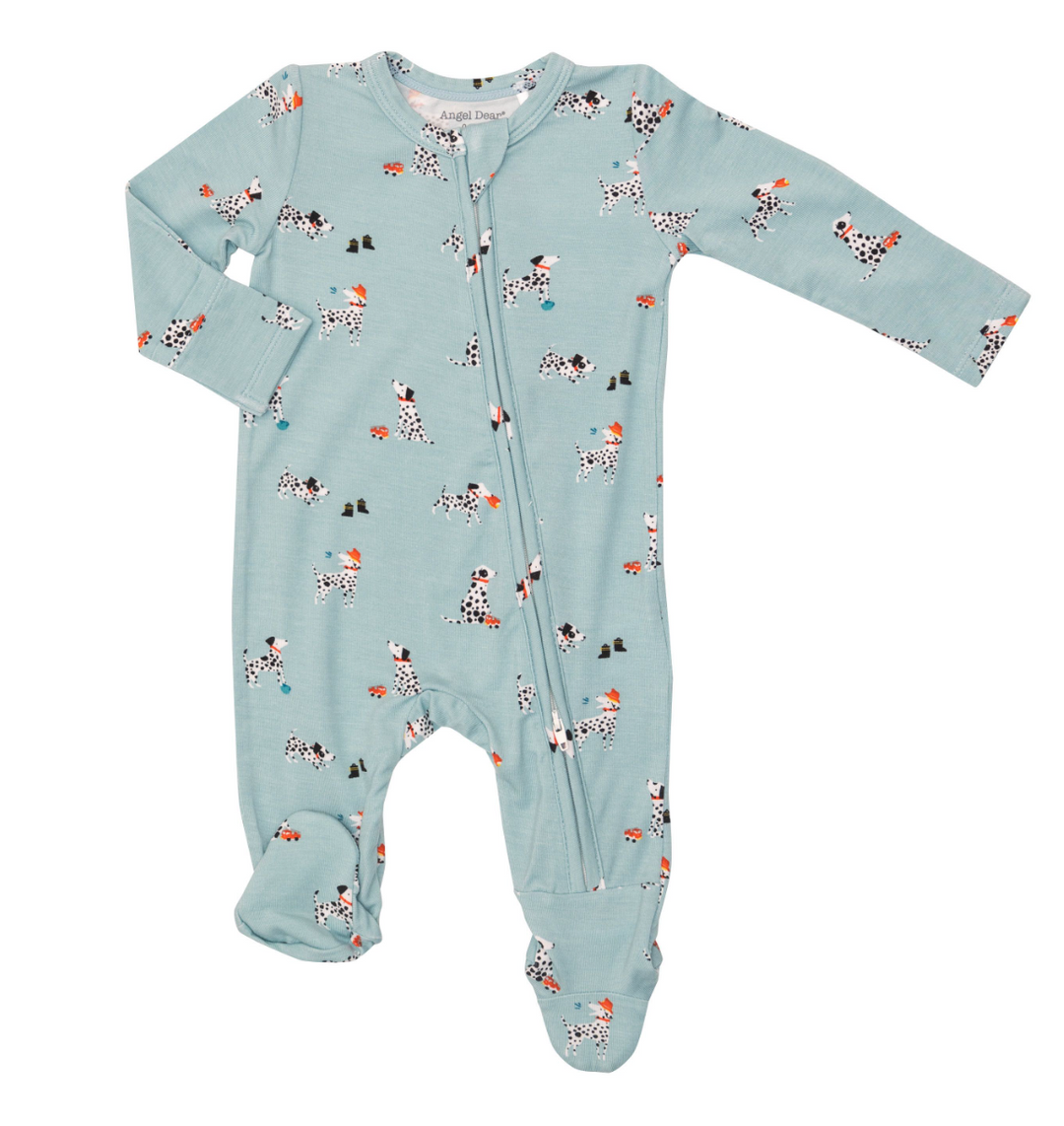 Two Way Zipper Footie | Firehouse Dalmations