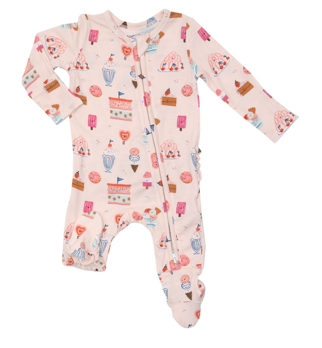 Two Way Ruffle Back Zipper Footie | Hooray for Ice Cream