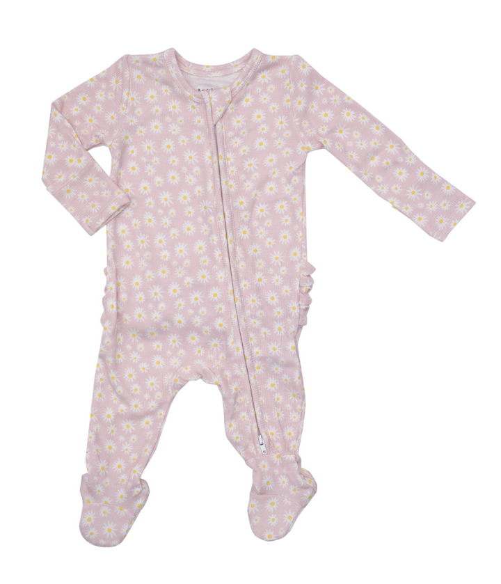Two Way Ruffle Back Zipper Footie | Little Daisy