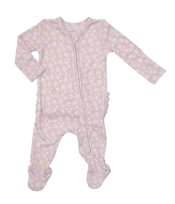 Two Way Ruffle Back Zipper Footie | Little Daisy