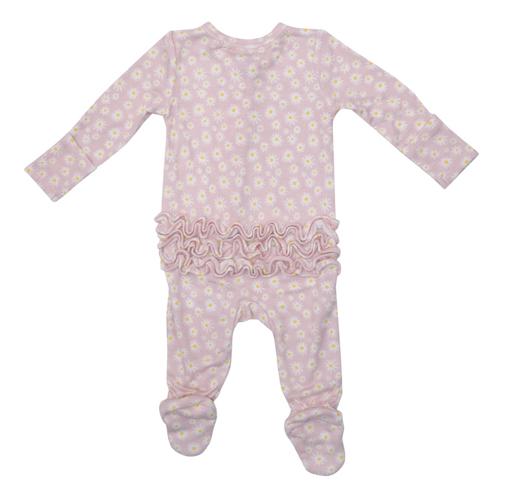 Two Way Ruffle Back Zipper Footie | Little Daisy