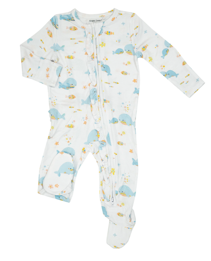 Two Way Ruffle Back Zipper Footie | Whaley Love You