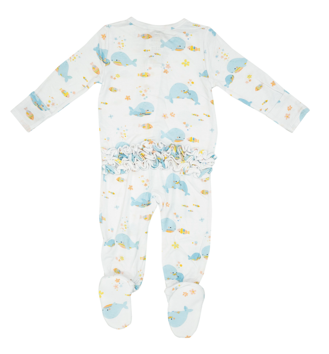 Two Way Ruffle Back Zipper Footie | Whaley Love You