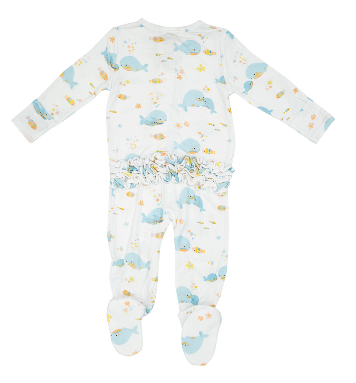 Two Way Ruffle Back Zipper Footie | Whaley Love You