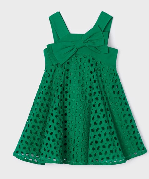 Eyelet Cotton Dress | Green | 3916