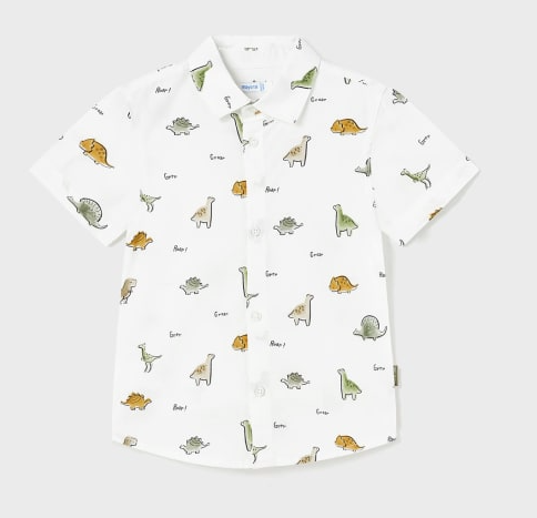 Dinosaur Short Sleeve Button Down Shirt |  1110