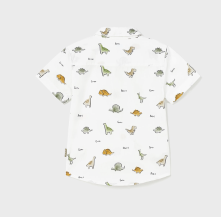 Dinosaur Short Sleeve Button Down Shirt |  1110
