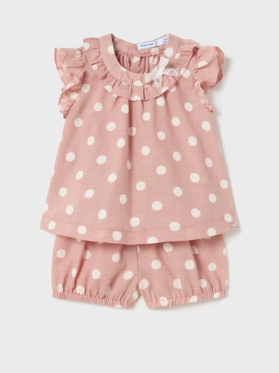 Polka Dot Top w/Short Set | Blush | 1280