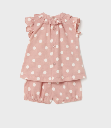 Polka Dot Top w/Short Set | Blush | 1280