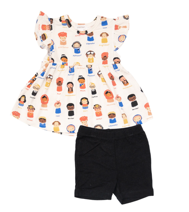 Ruffle Swing Top & Biker Shorts | Baby Feminist
