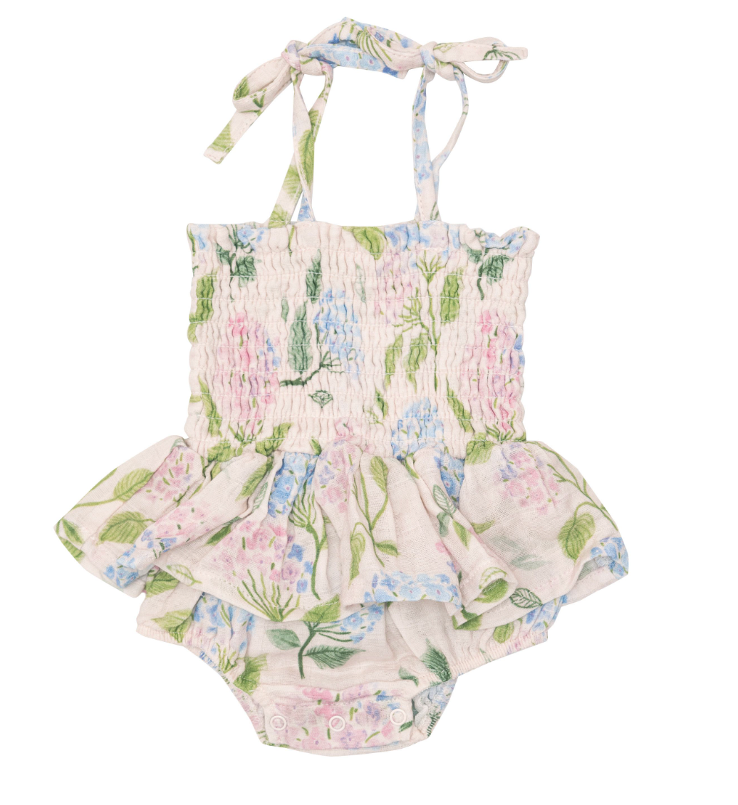 Smocked Bubble with Skirt | Colorful Hydrangeas