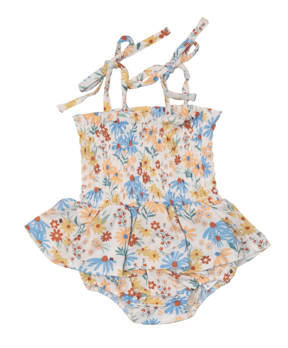 Smocked Bubble with Skirt | Coneflower