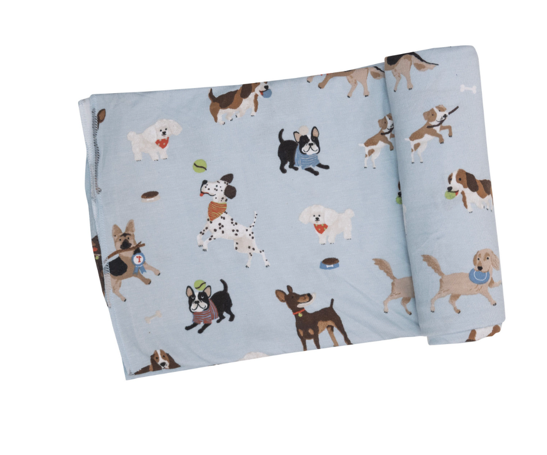 Swaddle Blanket | Doggy Daycare (Blue)
