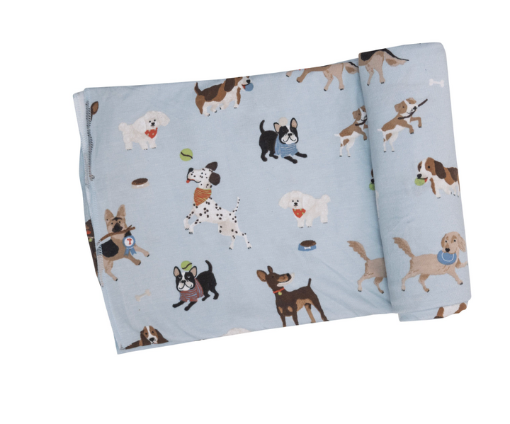 Swaddle Blanket | Doggy Daycare (Blue)