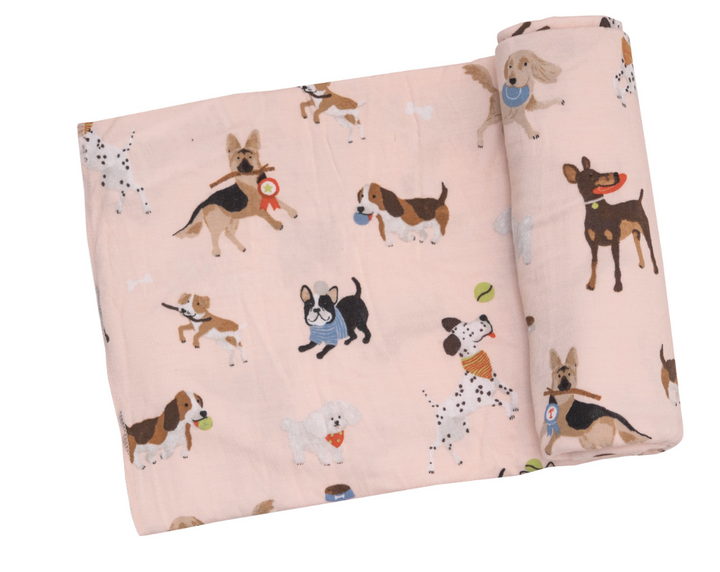 Swaddle Blanket | Doggy Daycare (Pink)
