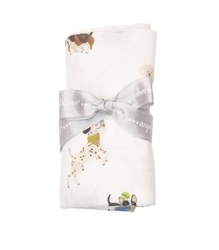 Swaddle Blanket | Doggy Daycare (White)