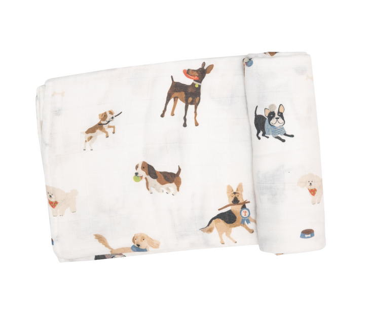 Swaddle Blanket | Doggy Daycare (White)